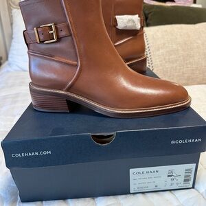 Cole Haan Women's Tan Leather Ankle Boots